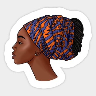 Beautiful african girl in turban Sticker